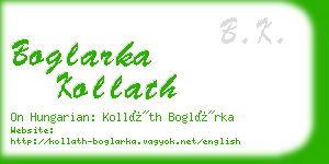 boglarka kollath business card